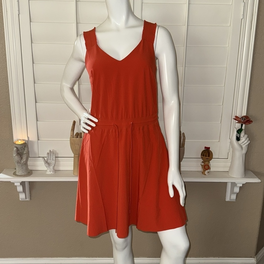 Athleta Savannah Strap Mini Dress Poppy Orange